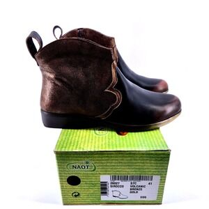 Naot Sirocco Ankle Boots Womens EU 41 US 10 Bronze Gold Leather Comfort NIB